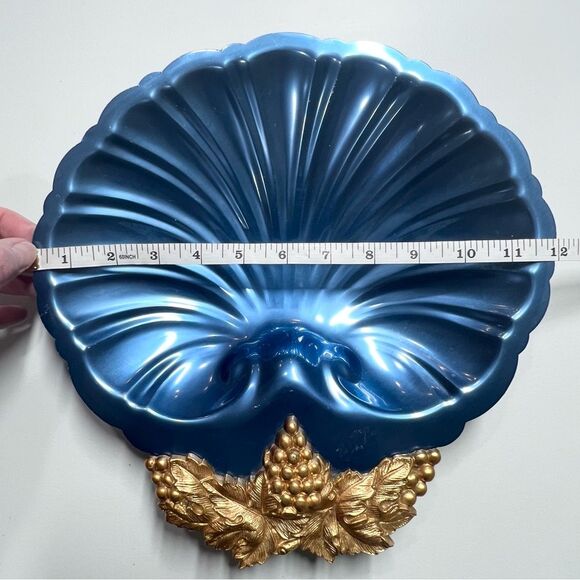 McClelland Barclay by Dodge Aluminum Shell Decorative Dish with Grape Clusters - Picture 8 of 15